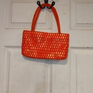 Bijoux Terner Orange Beaded Purse